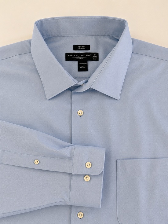 Pronto Uomo Other - Pronto Uomo Non-Iron Classic Fit Dress Shirt – 19 / 36-37 Tall – Light Blue